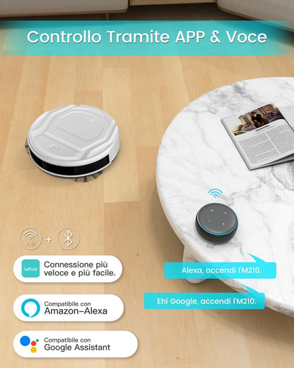 LEFANT Robot Aspirapolvere Forte Aspirazione,WiFi/App/Alexa,Pro